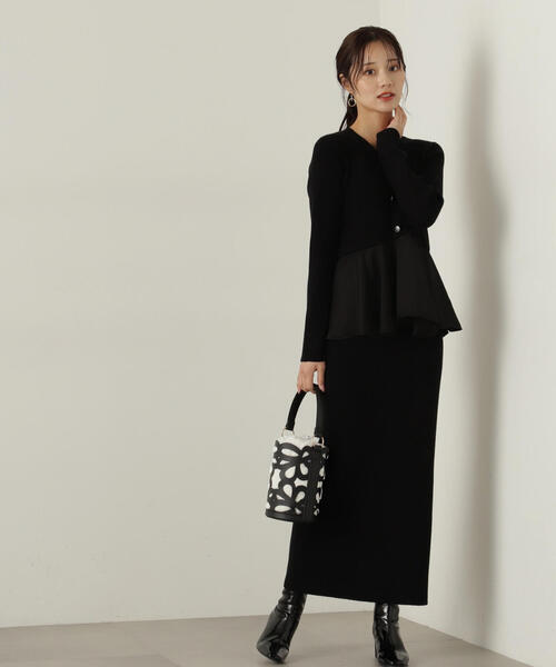 PROPORTION BODY DRESSING（プロポーションボディドレッシング）の「ペプラムナローニットＳＥＴ　ＵＰ / 1214240510（ワンピース・レディース・ホワイト系その他/ブラック/グレー・SMALL/MEDIUM）」の2枚目の写真