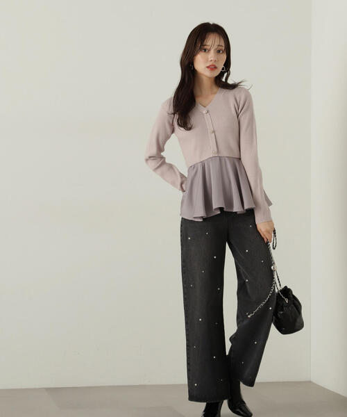 セール】ペプラムナローニットSET UP / 1214240510（ワンピース  