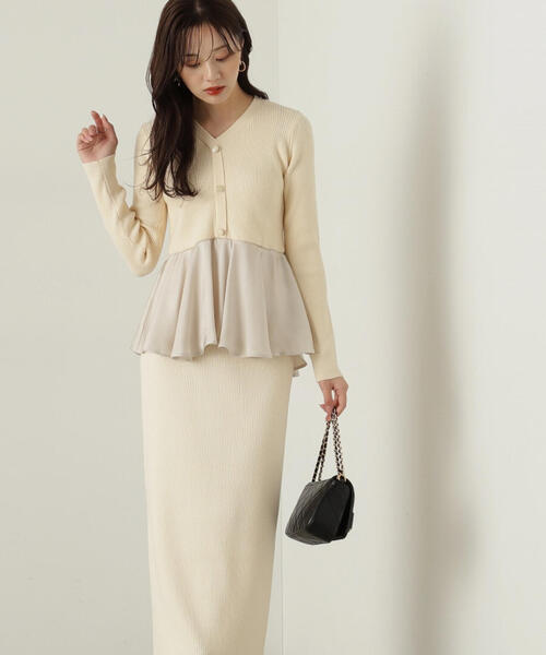 PROPORTION BODY DRESSING（プロポーションボディドレッシング）の「ペプラムナローニットＳＥＴ　ＵＰ / 1214240510（ワンピース・レディース・ホワイト系その他/ブラック/グレー・SMALL/MEDIUM）」の21枚目の写真