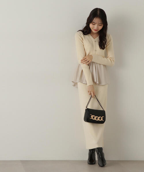 PROPORTION BODY DRESSING（プロポーションボディドレッシング）の「ペプラムナローニットＳＥＴ　ＵＰ / 1214240510（ワンピース・レディース・ホワイト系その他/ブラック/グレー・SMALL/MEDIUM）」の11枚目の写真