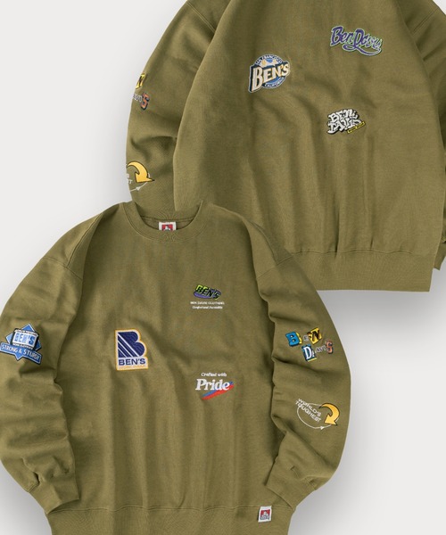 【セール】【BENDAVIS／ベンデイビス】 BEN MAX VARIETY CREW/落書き風 マルチロゴデザイン 総柄スウェット 裏起毛（スウェット）｜BEN DAVIS（ベンデイビス）
