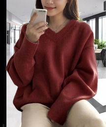 Candlestick（キャンドルスティック）の「ゆったり ふわふわ 抜け感 Vネック ニット セーター（ニット/セーター）」