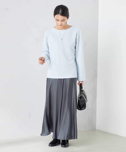 a.v.v(アーヴェヴェ)の「【洗える】ラメニットソートップス(Tシャツ/カットソー・レディース・アイボリー/ダークインディゴブルー・36/38/40/42/34)」の17枚目の写真