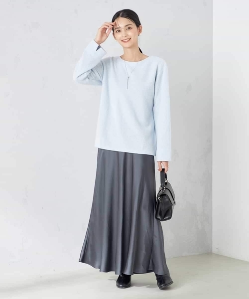 a.v.v(アーヴェヴェ)の「【洗える】ラメニットソートップス(Tシャツ/カットソー・レディース・アイボリー/ダークインディゴブルー・36/38/40/42/34)」の19枚目の写真