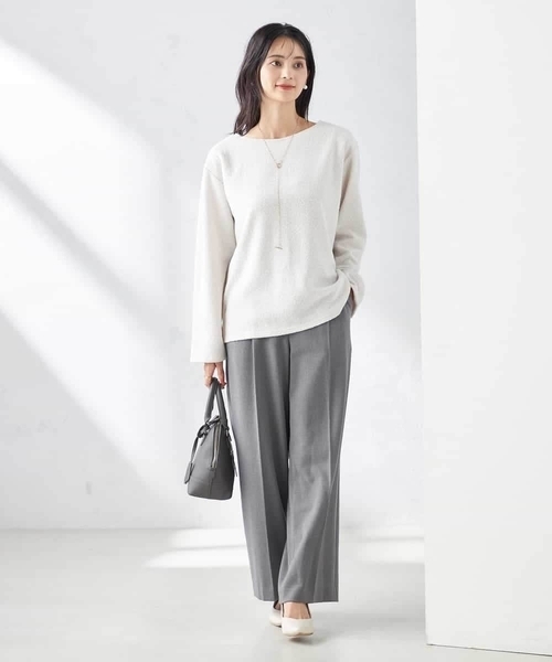 a.v.v(アーヴェヴェ)の「【洗える】ラメニットソートップス(Tシャツ/カットソー・レディース・アイボリー/ダークインディゴブルー・36/38/40/42/34)」の7枚目の写真