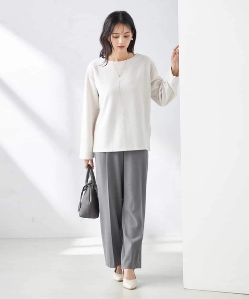a.v.v(アーヴェヴェ)の「【洗える】ラメニットソートップス(Tシャツ/カットソー・レディース・アイボリー/ダークインディゴブルー・36/38/40/42/34)」の8枚目の写真