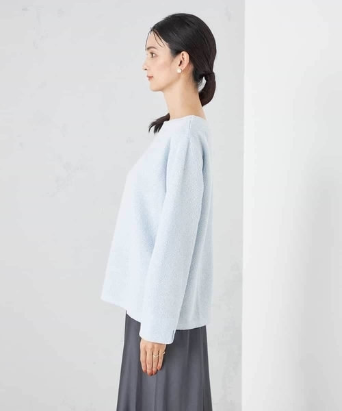 a.v.v(アーヴェヴェ)の「【洗える】ラメニットソートップス(Tシャツ/カットソー・レディース・アイボリー/ダークインディゴブルー・36/38/40/42/34)」の10枚目の写真