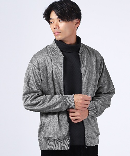 LUXSTYLE(ラグスタイル)の「無地ジャージサムホール付きブルゾン(ブルゾン・メンズ・杢グレー/ブラック/ブラックミックス・XL/L/M)」の6枚目の写真