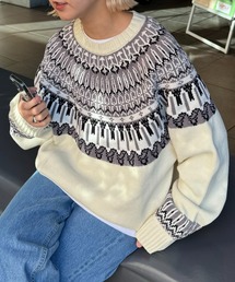 CIAOPANIC TYPY | ノルディック柄クルーネックニット(ニット/セーター)