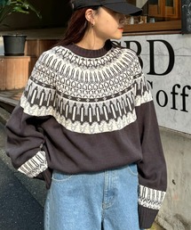 CIAOPANIC TYPY | ノルディック柄クルーネックニット(ニット/セーター)