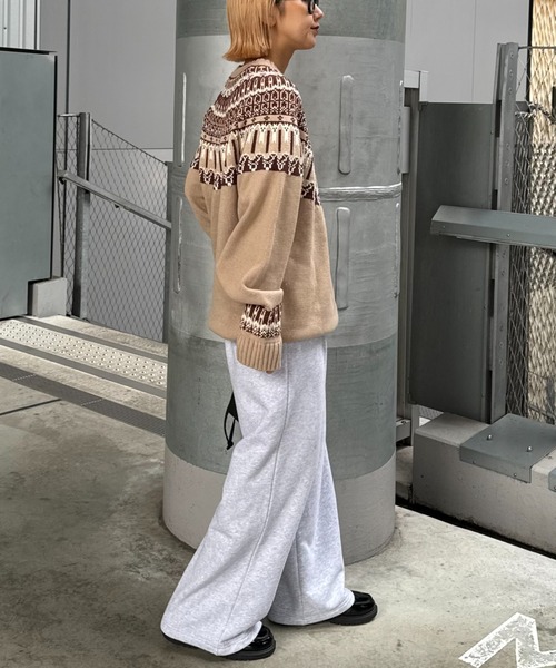 CIAOPANIC TYPY（チャオパニックティピー）の「ノルディック柄クルーネックニット（ニット/セーター・レディース・オフホワイト/ブラウン/チャコールグレー・MEDIUM/LARGE）」の16枚目の写真