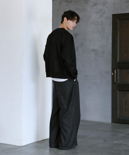 CTHY ZOZO ルーズシルエットフェイクスウェードさ裏毛クルー