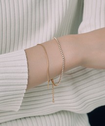 novice（ノーヴィス）の「【novice】CZ & Round Chain Bracelet［Stainless］（ブレスレット）」