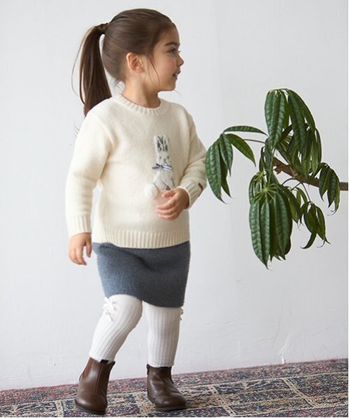 petit main(プティマイン)の「【リンク】ラメニットスカート(キッズ)(スカート・キッズ・アイボリー/グレー・S/M/L)」の6枚目の写真