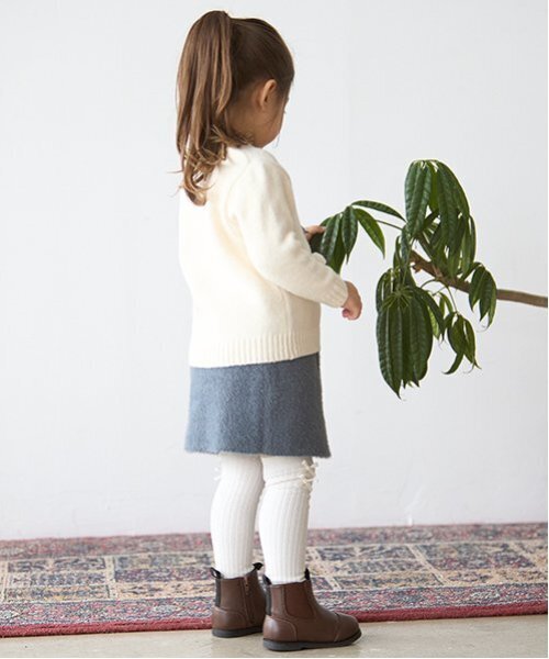 petit main(プティマイン)の「【リンク】ラメニットスカート(キッズ)(スカート・キッズ・アイボリー/グレー・S/M/L)」の5枚目の写真