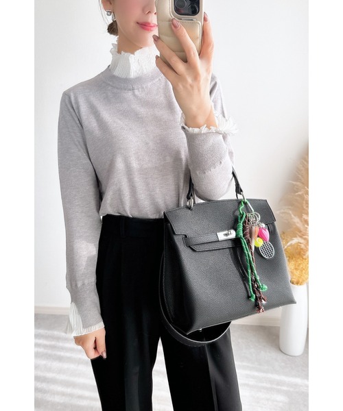 ニット セーター 「ZOZO限定」シフォンプリーツドッキングニット レディース ZOZO限定】シフォンプリーツドッキングニット（ニット/セーター