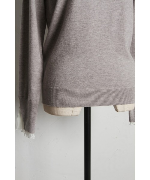 ZOZO限定】シフォンプリーツドッキングニット（ニット/セーター