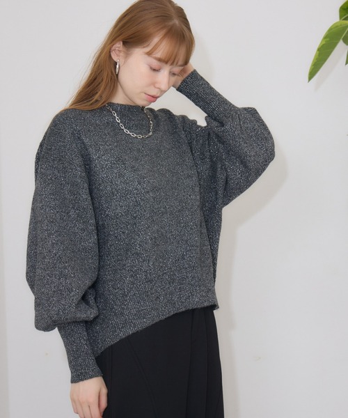 【セール】バルーンスリーブラメニット（ニット/セーター）｜Paradise Picnic（パラダイスピクニック） 11,880円