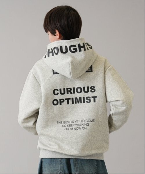 GLAZOS（グラソス）の「【毛玉になりにくいしっかり暖か素材】裏起毛・フードプリントプルオーバーパーカー（スウェット・キッズ・ホワイト/ブルー/グレー/ブラック・S/M/L/LL）」の3枚目の写真