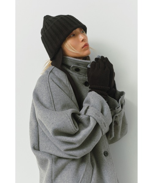 ALEXIA STAM（アリシアスタン）の「Ear Flap Knit Watch / 耳当て付きニットキャップ（ニットキャップ/ビーニー・レディース・ブラック/ブラウン/グレー・FREE）」の16枚目の写真