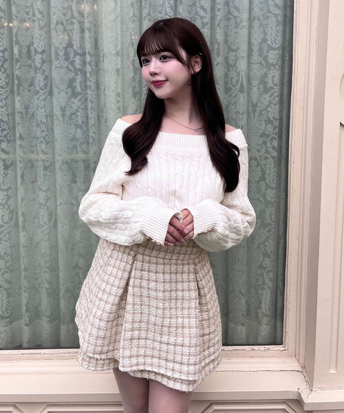 OLIVE des OLIVE(オリーブデオリーブ)の「Yui企画 ドッキングミニワンピ(ワンピース・レディース・ライトグレー/オフホワイト/ブラック・FREE)」の7枚目の写真