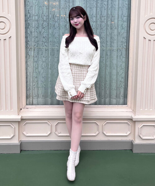 OLIVE des OLIVE(オリーブデオリーブ)の「Yui企画 ドッキングミニワンピ(ワンピース・レディース・ライトグレー/オフホワイト/ブラック・FREE)」の8枚目の写真