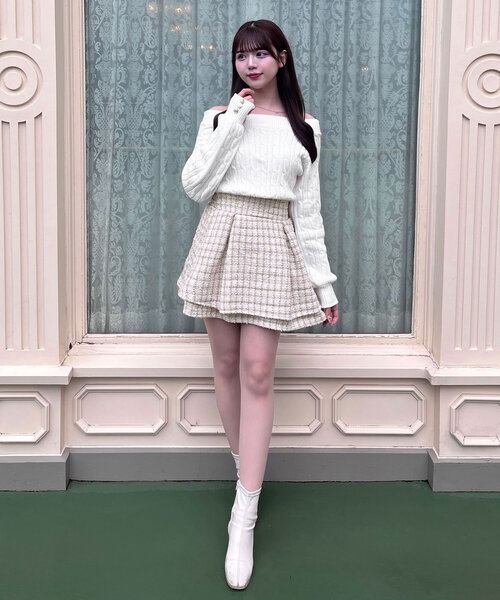 OLIVE des OLIVE(オリーブデオリーブ)の「Yui企画 ドッキングミニワンピ(ワンピース・レディース・ライトグレー/オフホワイト/ブラック・FREE)」の9枚目の写真