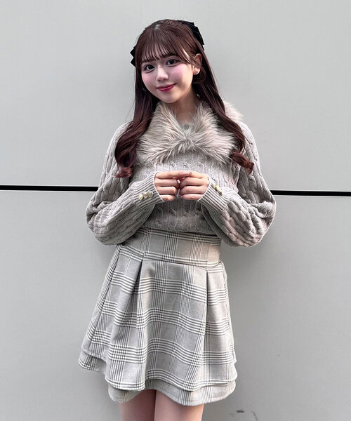 OLIVE des OLIVE(オリーブデオリーブ)の「Yui企画 ドッキングミニワンピ(ワンピース・レディース・ライトグレー/オフホワイト/ブラック・FREE)」の17枚目の写真