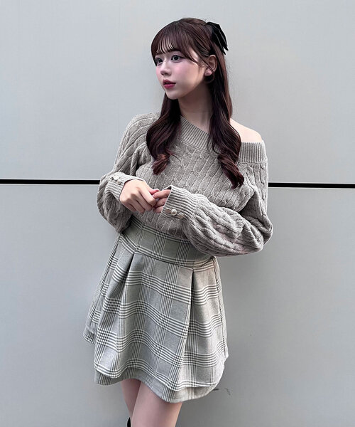 OLIVE des OLIVE(オリーブデオリーブ)の「Yui企画 ドッキングミニワンピ(ワンピース・レディース・ライトグレー/オフホワイト/ブラック・FREE)」の20枚目の写真