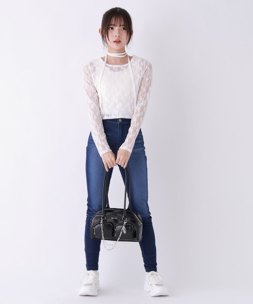 repipi armario(レピピ アルマリオ)の「レースチョーカー付きトップス(Tシャツ/カットソー・キッズ・ブラック/ホワイト・MEDIUM/LARGE/SMALL)」の17枚目の写真