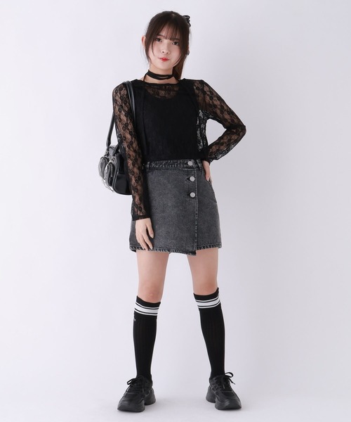 repipi armario(レピピ アルマリオ)の「レースチョーカー付きトップス(Tシャツ/カットソー・キッズ・ブラック/ホワイト・MEDIUM/LARGE/SMALL)」の5枚目の写真