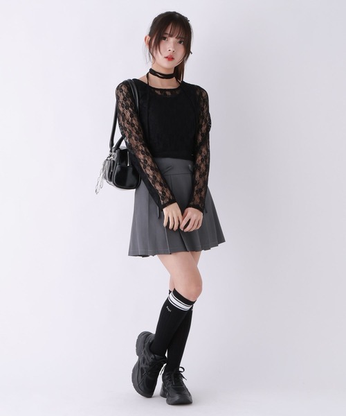 repipi armario(レピピ アルマリオ)の「レースチョーカー付きトップス(Tシャツ/カットソー・キッズ・ブラック/ホワイト・MEDIUM/LARGE/SMALL)」の6枚目の写真