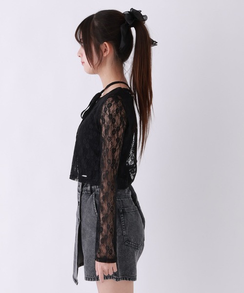 repipi armario(レピピ アルマリオ)の「レースチョーカー付きトップス(Tシャツ/カットソー・キッズ・ブラック/ホワイト・MEDIUM/LARGE/SMALL)」の8枚目の写真