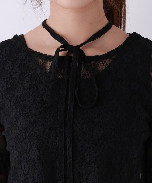 repipi armario(レピピ アルマリオ)の「レースチョーカー付きトップス(Tシャツ/カットソー・キッズ・ブラック/ホワイト・MEDIUM/LARGE/SMALL)」の10枚目の写真