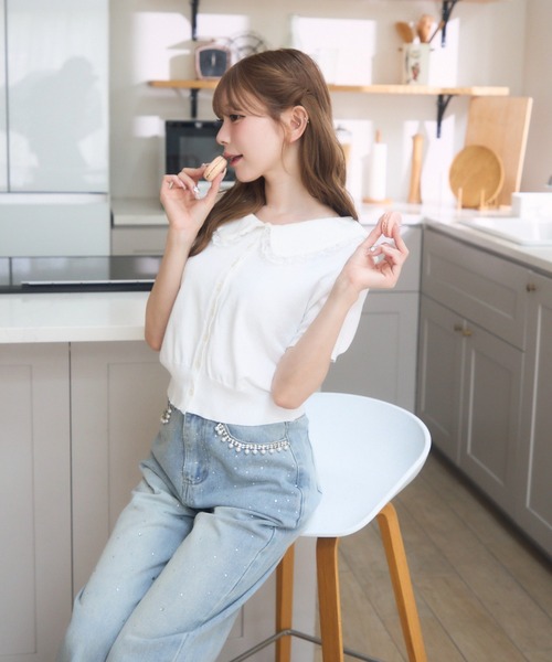 TITTY&CO.（ティティーアンドコー）の「ビジュー付きデニムパンツ（デニムパンツ・レディース・ブルー・M/S）」の14枚目の写真