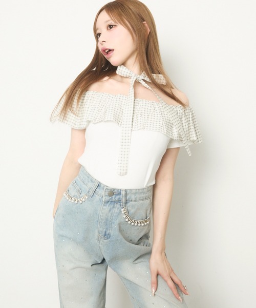 ビジュー付きデニム セール】ビジュー付きデニムパンツ（デニムパンツ）｜TITTY&CO
