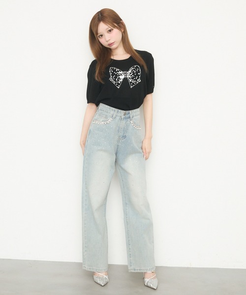 【美品】ルールロジェット ハイウエストデニムパンツ ビジュー サイズ0 item153106700701-1-2.jpg