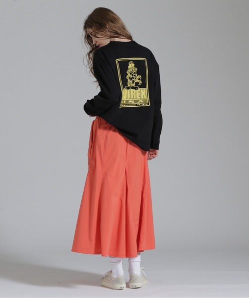 AVIREX（アヴィレックス）の「25SS TOMCAT T-SHIRT/トムキャット ロングスリーブTシャツ（Tシャツ/カットソー・レディース・ブラック/ピンク/オフホワイト・F）」の8枚目の写真