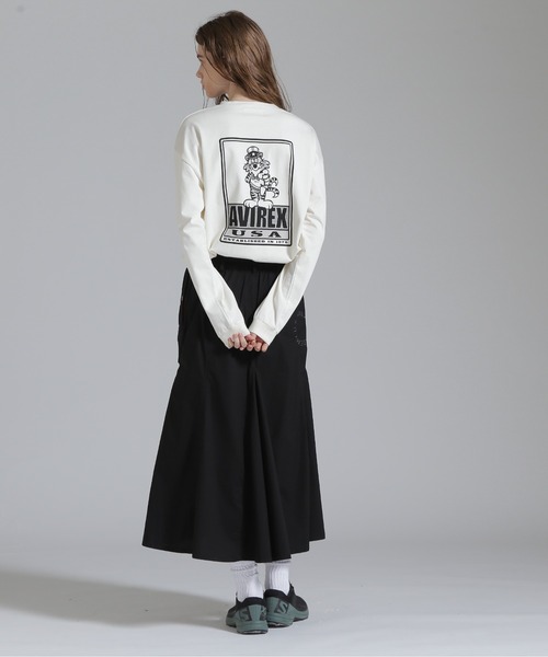 AVIREX（アヴィレックス）の「25SS TOMCAT T-SHIRT/トムキャット ロングスリーブTシャツ（Tシャツ/カットソー・レディース・ブラック/ピンク/オフホワイト・F）」の16枚目の写真