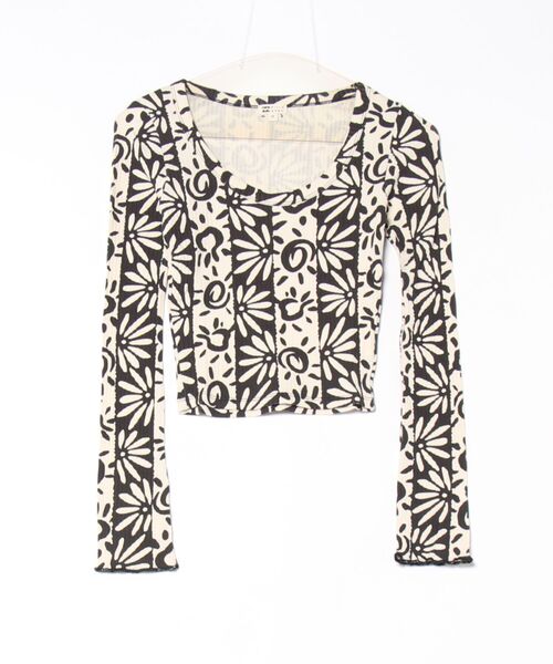 BILLABONG（ビラボン）の「BILLABONG レディース BABY FIT RIB LS TEE ロンＴ 【2025年春夏モデル】/ビラボン長袖ロンT（Tシャツ/カットソー・レディース・アイボリー/オフホワイト/パープル系その他/ブラック系その他・MEDIUM）」の4枚目の写真