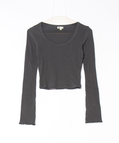 BILLABONG（ビラボン）の「BILLABONG レディース BABY FIT RIB LS TEE ロンＴ 【2025年春夏モデル】/ビラボン長袖ロンT（Tシャツ/カットソー・レディース・アイボリー/オフホワイト/パープル系その他/ブラック系その他・MEDIUM）」の2枚目の写真