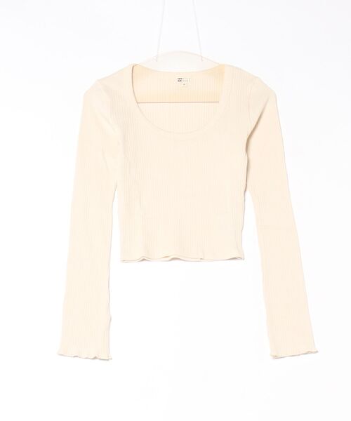 BILLABONG（ビラボン）の「BILLABONG レディース BABY FIT RIB LS TEE ロンＴ 【2025年春夏モデル】/ビラボン長袖ロンT（Tシャツ/カットソー・レディース・アイボリー/オフホワイト/パープル系その他/ブラック系その他・MEDIUM）」の3枚目の写真