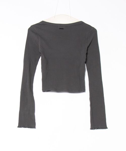 BILLABONG（ビラボン）の「BILLABONG レディース BABY FIT RIB LS TEE ロンＴ 【2025年春夏モデル】/ビラボン長袖ロンT（Tシャツ/カットソー・レディース・アイボリー/オフホワイト/パープル系その他/ブラック系その他・MEDIUM）」の5枚目の写真
