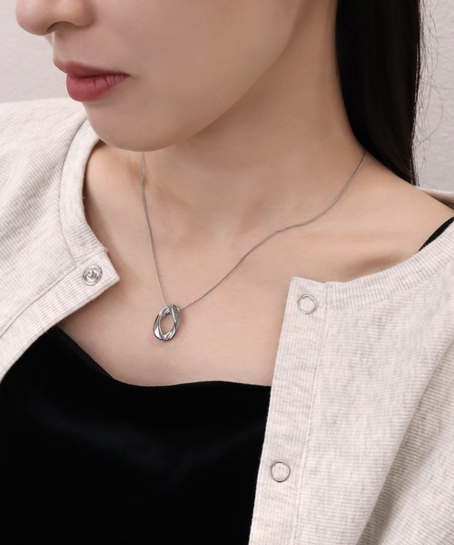 リング付きチェーンネックレス セール】blackdia ocean ツイストリングチェーンネックレス