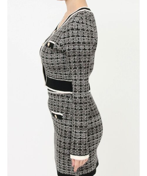 RESEXXY（リゼクシー）の「ツイードニットバイカラートップス【セットアップ着用可能】（ニット/セーター・レディース・ブラック/ブルー/ホワイト・FREE）」の9枚目の写真