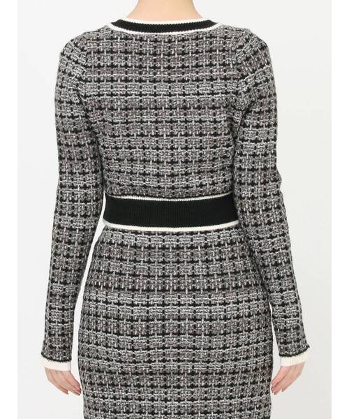 RESEXXY（リゼクシー）の「ツイードニットバイカラートップス【セットアップ着用可能】（ニット/セーター・レディース・ブラック/ブルー/ホワイト・FREE）」の10枚目の写真