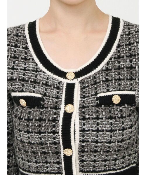 RESEXXY（リゼクシー）の「ツイードニットバイカラートップス【セットアップ着用可能】（ニット/セーター・レディース・ブラック/ブルー/ホワイト・FREE）」の11枚目の写真