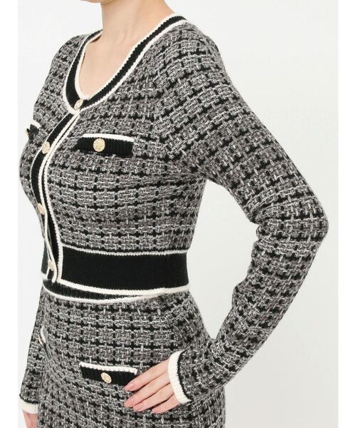 RESEXXY（リゼクシー）の「ツイードニットバイカラートップス【セットアップ着用可能】（ニット/セーター・レディース・ブラック/ブルー/ホワイト・FREE）」の12枚目の写真