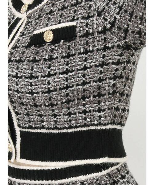RESEXXY（リゼクシー）の「ツイードニットバイカラートップス【セットアップ着用可能】（ニット/セーター・レディース・ブラック/ブルー/ホワイト・FREE）」の13枚目の写真