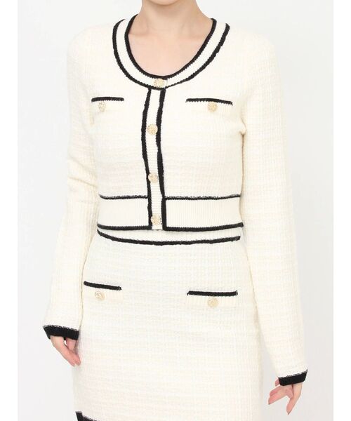 RESEXXY（リゼクシー）の「ツイードニットバイカラートップス【セットアップ着用可能】（ニット/セーター・レディース・ブラック/ブルー/ホワイト・FREE）」の21枚目の写真